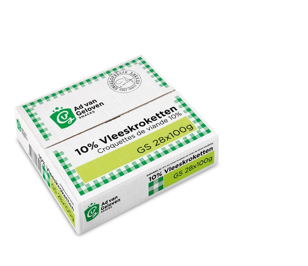 Ad van Geloven vleeskroketten 10% 28x100g