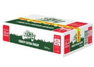 Bicky crunchy chickenburger (20+4 gratis)x80g