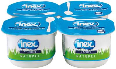 Inex Yaourt demi-écrémé nature sucré 3000 6x4x125g