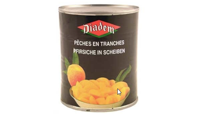 Diadem perzik schijven 820g