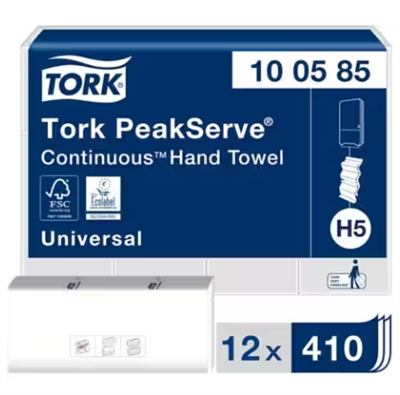 Tork (100585) peakserve hand towel wit (H5) 12x410st